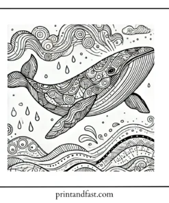 Abstract whale coloring page