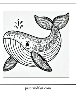 Animal whale coloring page