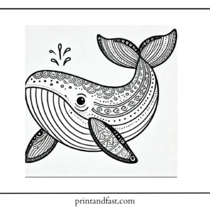 Animal whale coloring page