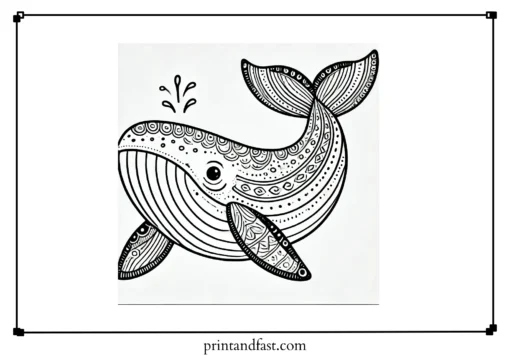 Animal whale coloring page