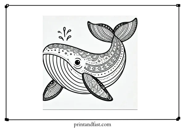 Animal whale coloring page