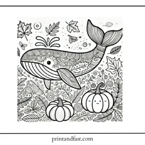 Autumn whale coloring page 2 1