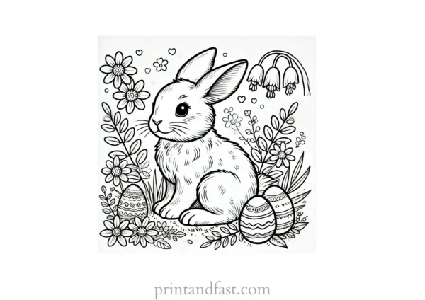 Bunny coloring page Easter