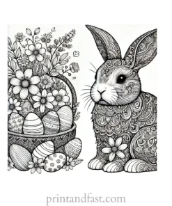 Bunny coloring page adult