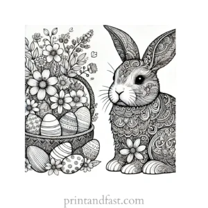 Bunny coloring page adult