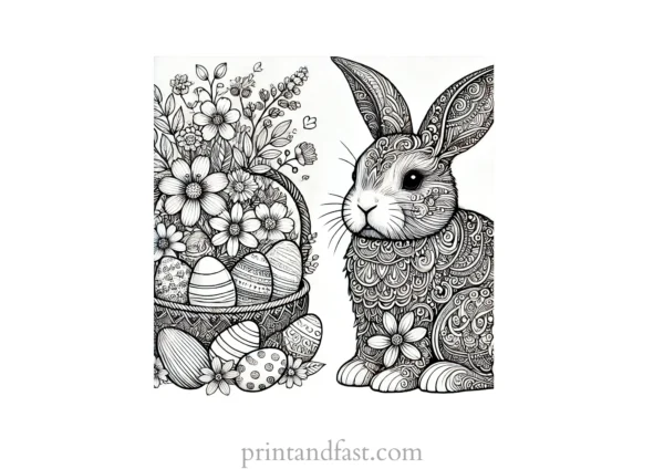 Bunny coloring page adult