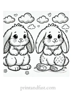 Bunny coloring page cartoon