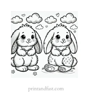 Bunny coloring page cartoon