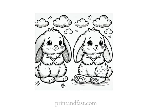 Bunny coloring page cartoon