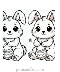 Bunny coloring page cute