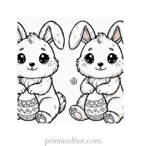 Bunny coloring page cute