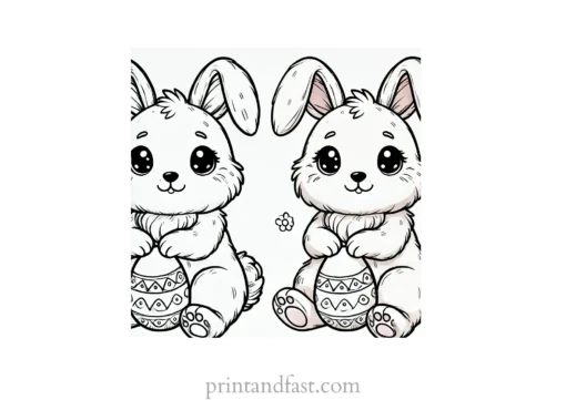 Bunny coloring page cute