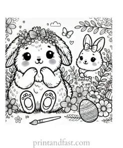 Bunny coloring page for kids