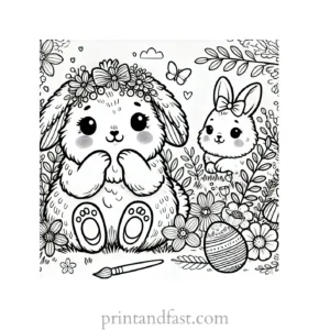 Bunny coloring page for kids