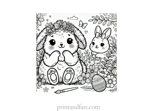 Bunny coloring page for kids