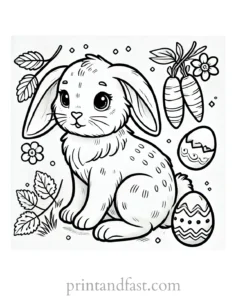 Bunny coloring page for toddlers