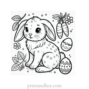 Bunny coloring page for toddlers