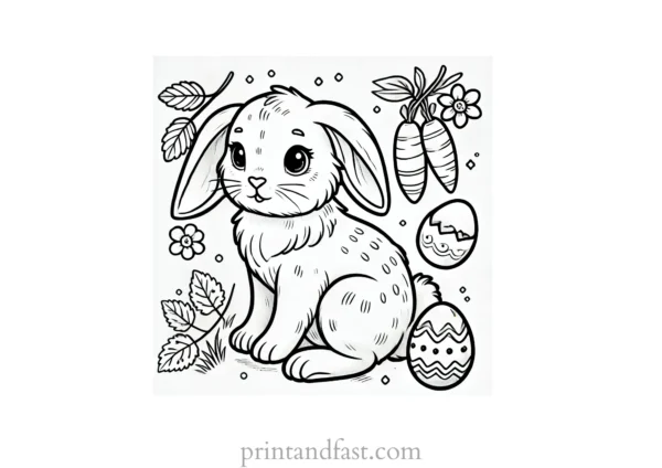 Bunny coloring page for toddlers