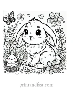 Bunny coloring page free