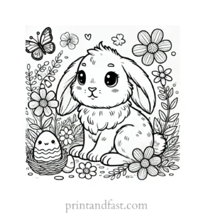 Bunny coloring page free