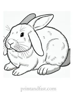 Bunny coloring page realistic