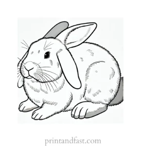 Bunny coloring page realistic