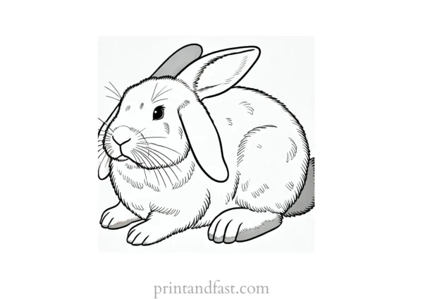 Bunny coloring page realistic