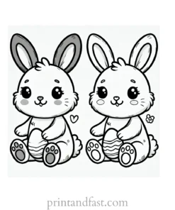 Bunny coloring page simple