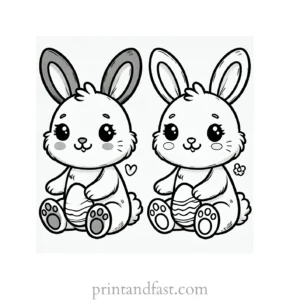 Bunny coloring page simple