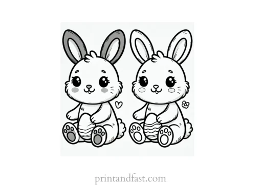 Bunny coloring page simple