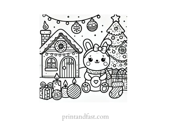 Christmas coloring page advanced 1