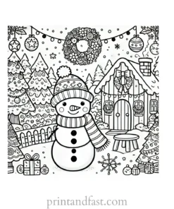 Christmas coloring page advanced