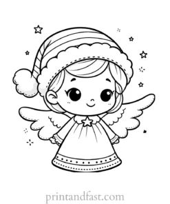 Christmas coloring page angel