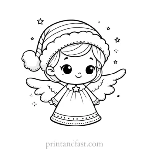 Christmas coloring page angel