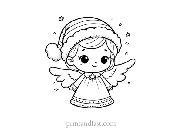 Christmas coloring page angel