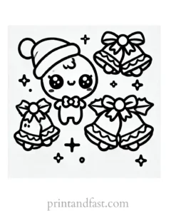 Christmas coloring page bells