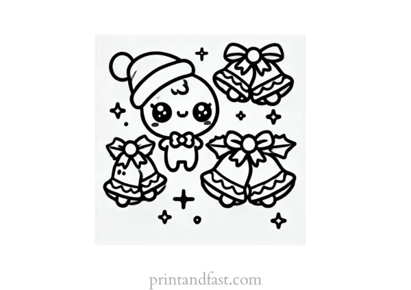 Christmas coloring page bells