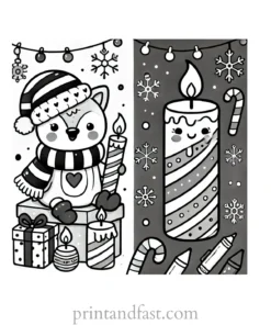 Christmas coloring page candle