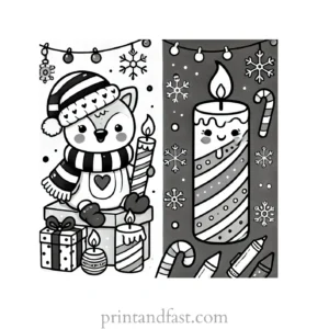 Christmas coloring page candle