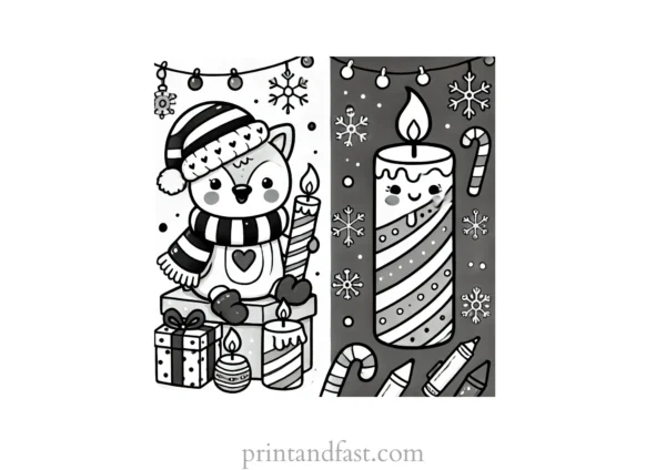 Christmas coloring page candle