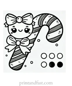 Christmas coloring page candy cane