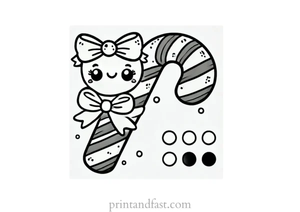 Christmas coloring page candy cane