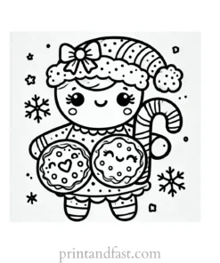 Christmas coloring page cookies