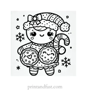 Christmas coloring page cookies