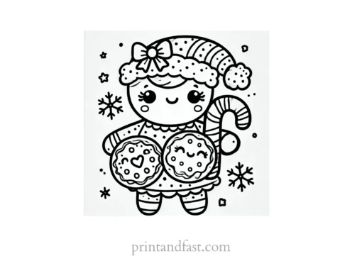 Christmas coloring page cookies