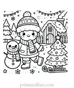 Christmas coloring page detailed 1