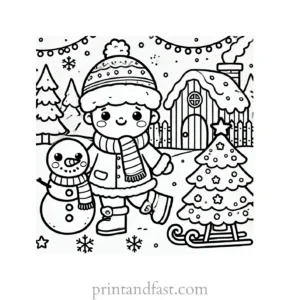 Christmas coloring page detailed 1