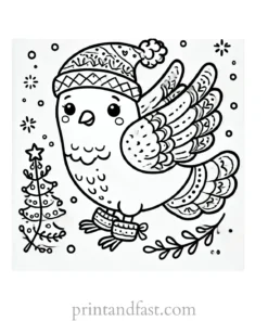 Christmas coloring page dove