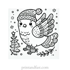 Christmas coloring page dove