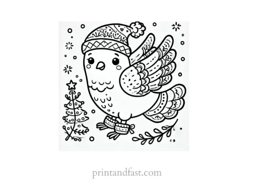 Christmas coloring page dove